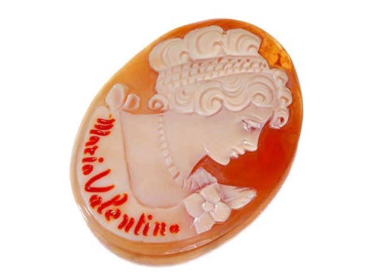 ジュエリー極】作家品 マリオバレンチノ作 儚げな貴婦人の横顔 シェル