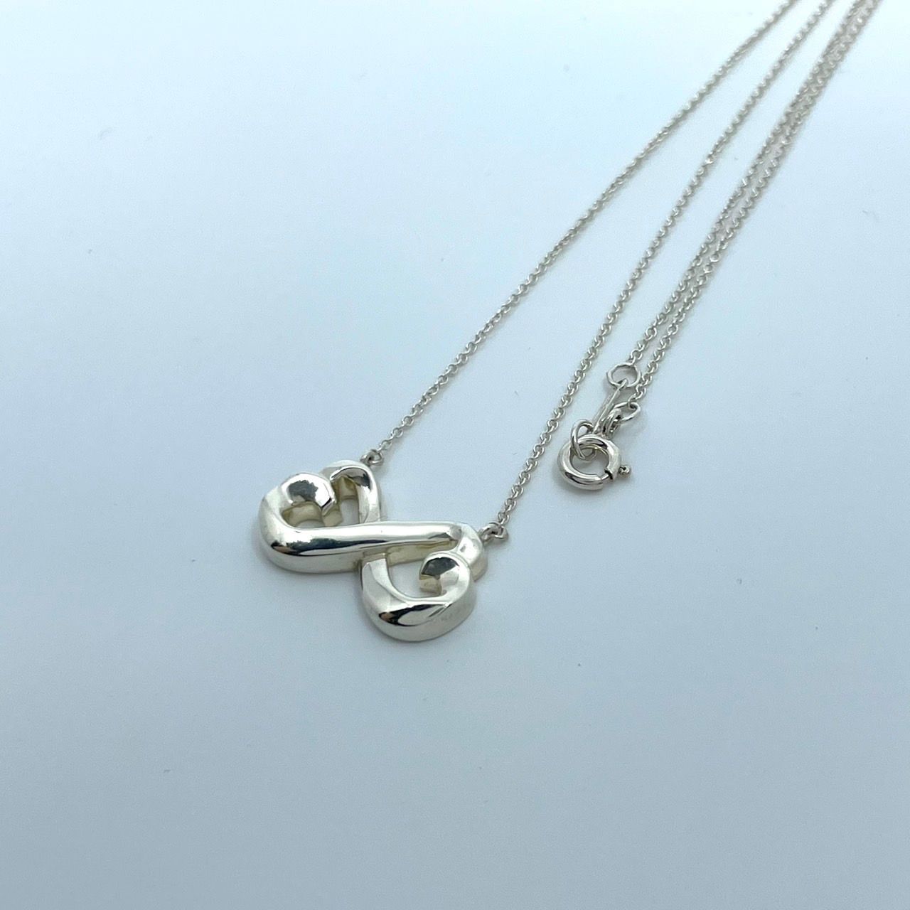 美品 TIFFANY & Co. ティファニー ネックレス ダブルラヴィングハート 