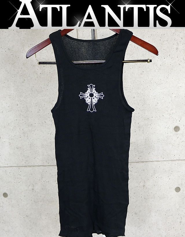 CHROME HEARTS 銀座店 クロムハーツ クロス プリント タンクトップ メンズ size M 黒 100582