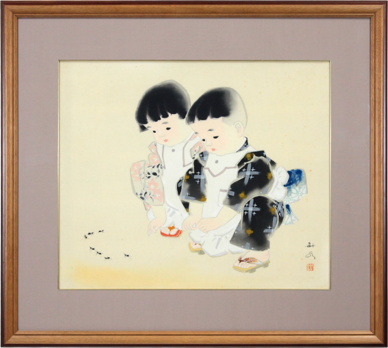 田中針水 「蟻の行列」 日本画 絵画 - メルカリ