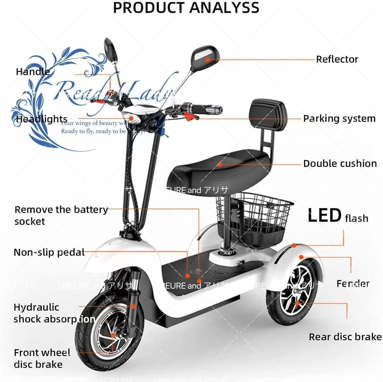 小型電動三輪車/家庭用成人高齢者/障害者モビリティデュアルモーター/スロープパーキング/スーパークライミング/折りたたみ電動三輪車 - メルカリ