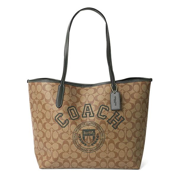 新品 コーチ COACH トートバッグ VARSITY MOTIF CITY TOTE カーキ  