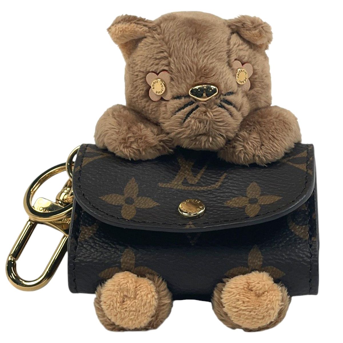 ルイ ヴィトン Louis Vuitton バッグチャーム LV キュート モノグラム キーホルダー 猫 バッグチャーム モノグラム ブラウン M01561