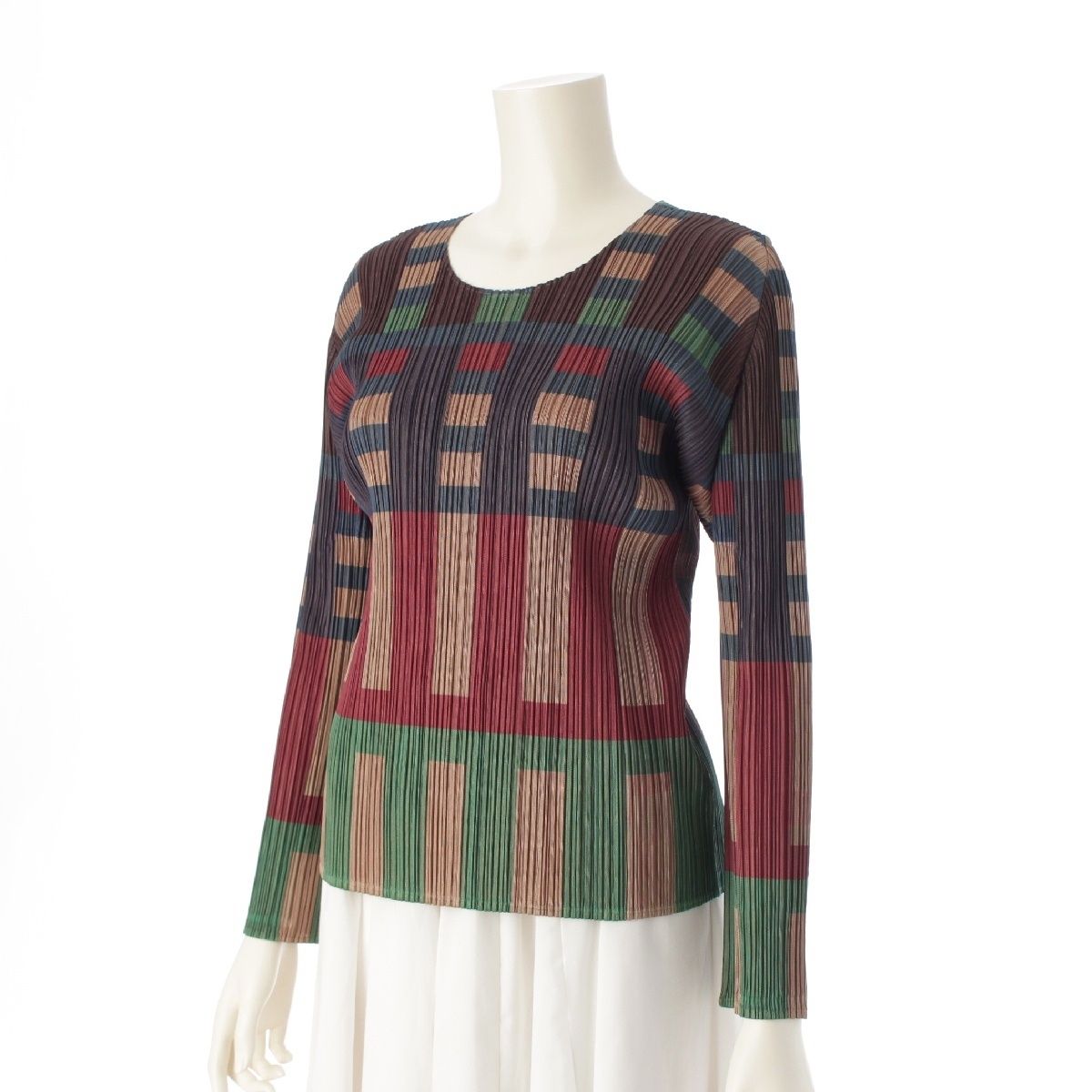 pleats please チェック デザイン 長袖 Tシャツ マルチカラー 3 pleats please チェック デザイン 長袖 Tシャツ マルチカラー 3