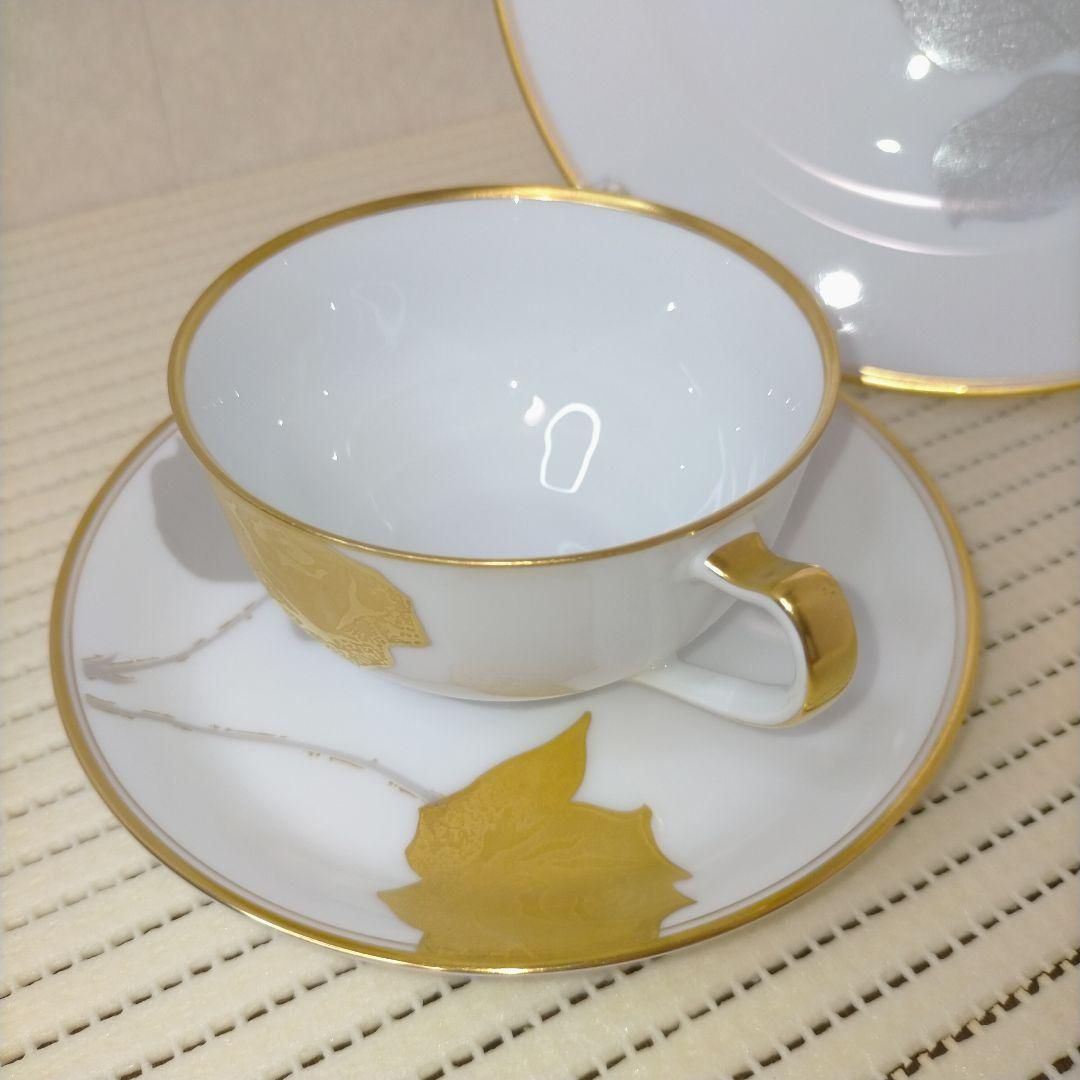 大倉陶園 金蝕バラ カップ＆ソーサー デザート皿 20cm トリオ - メルカリ