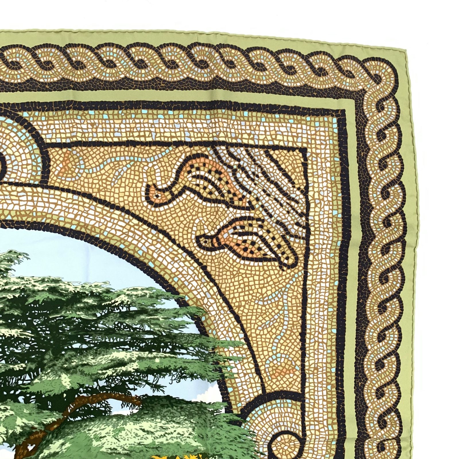 極美品 希少 HERMES エルメス カレ90 ヒマラヤ杉の下で SOUS LE CEDRE