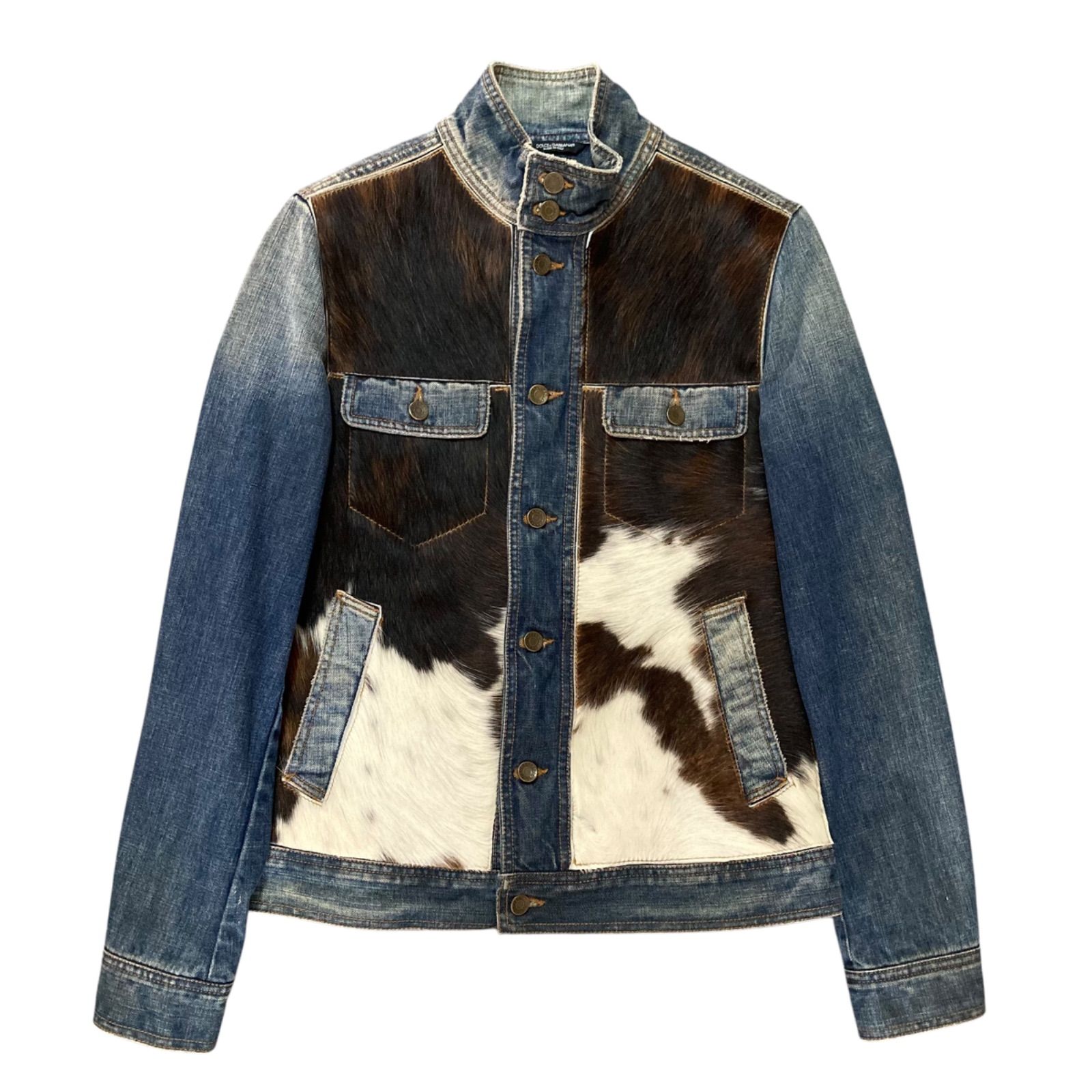 D&G ファー付きデニムジャケット　Sサイズ相当 D&G ドルチェ&ガッバーナ ファー付きデニムジャケット Gジャン サイズS