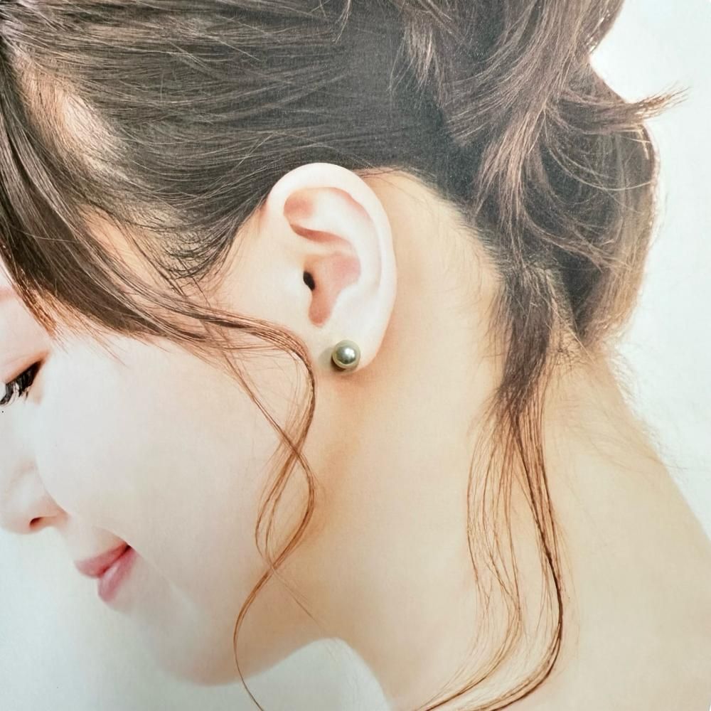 アコヤ真珠 7.5mm ピアス K14WGホワイトゴールド 14金 1.2g