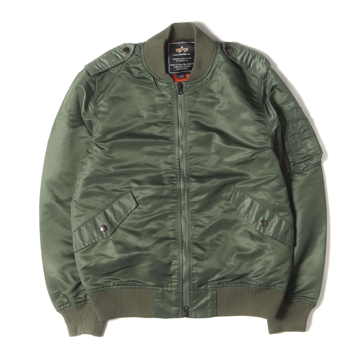 ALPHA アルファ ジャケット グリーン サイズ L L-2B フライトジャケット アウター ブルゾン ジャンパー 上着 ミリタリー メンズ