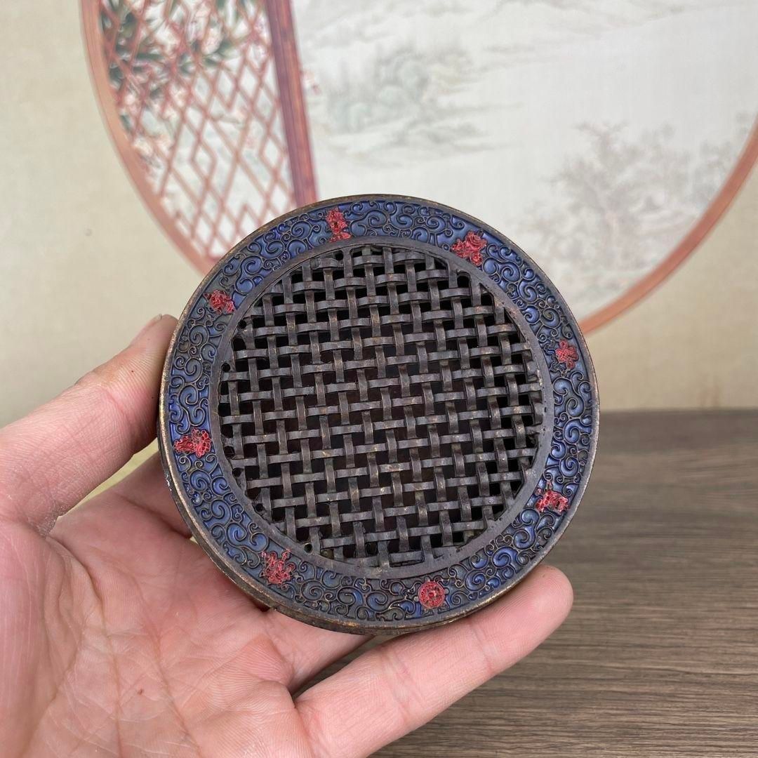 銅細工 琺瑯香炉 香道具 装飾品 工芸品 美術品 置物 - メルカリ