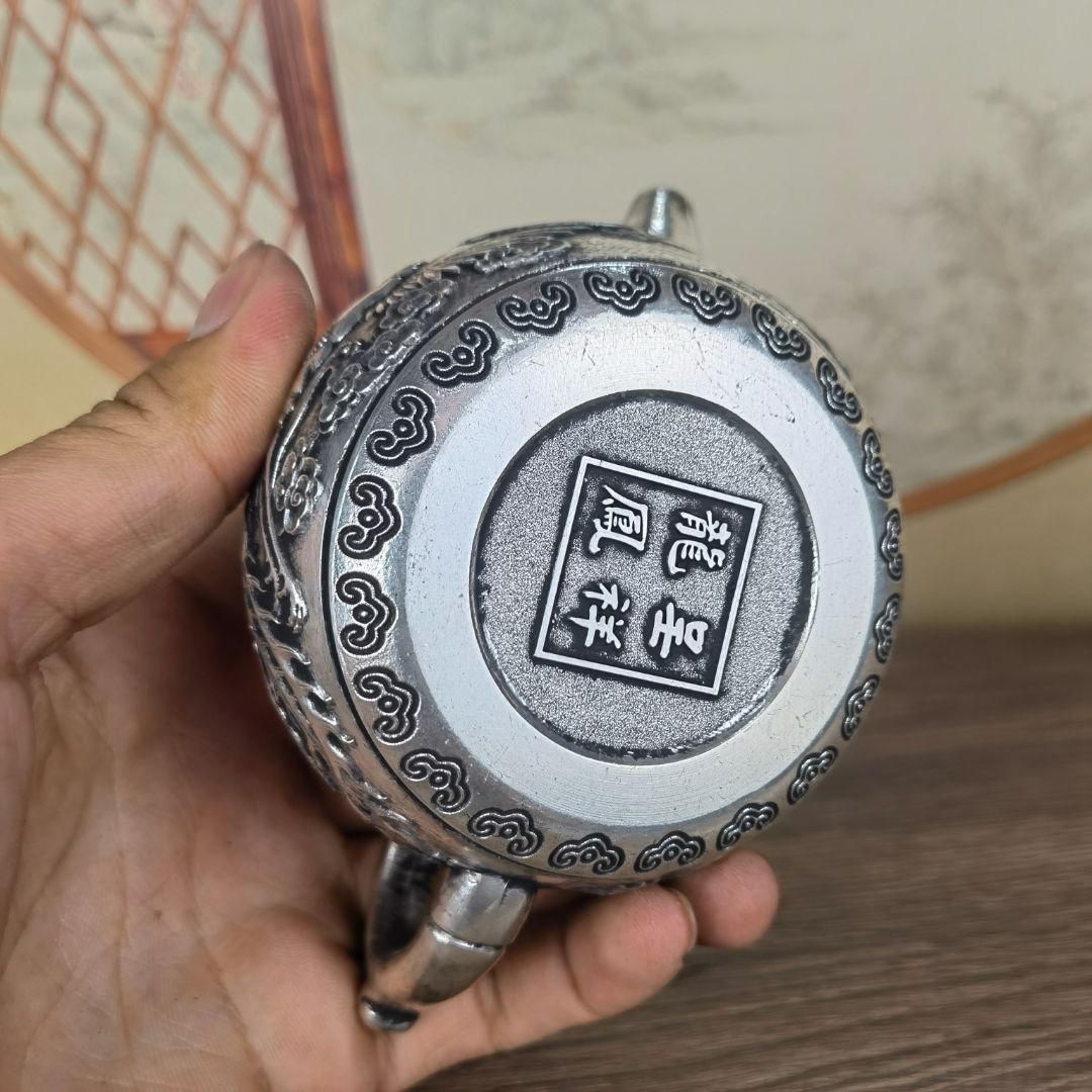 銅製 龍鳳急須 招財納福 茶台茶器 茶道具 装飾品 工芸品 置物 銅製 龍鳳