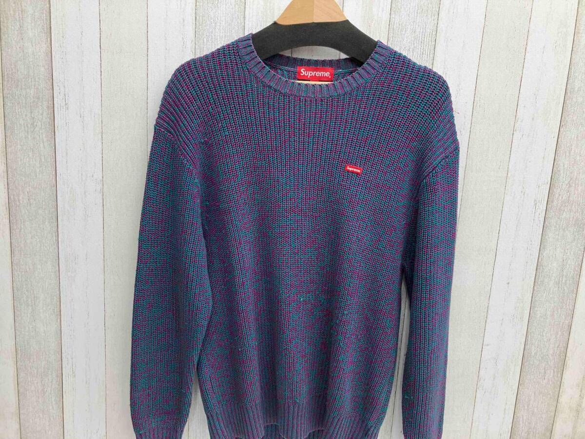 SUPREME 21AW MELANGE RIB KNIT SWEATER blue×pink ニット Mサイズ