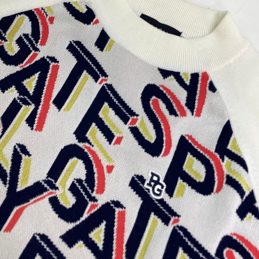 サイズ：1 PEARLY GATES パーリーゲイツ ニットセーター 総柄 ホワイト