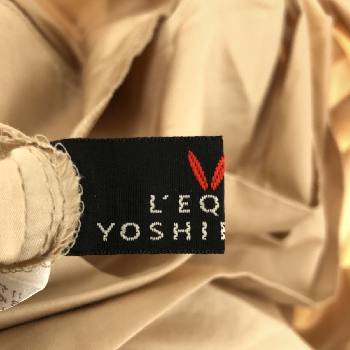 ☆美品☆ L'EQUIPE yoshie inaba レキップ ヨシエイナバ ワンピース ひざ丈 袖なし ノースリーブ ラウンドネック フレア レディース ベージュ 40 901-9177 送料無料 古着
