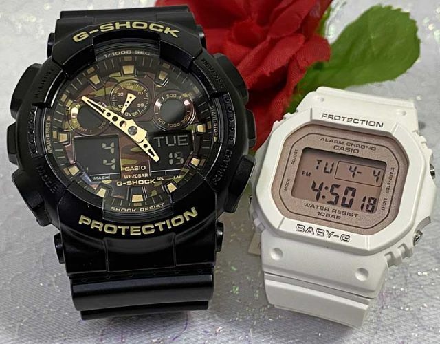 恋人たちのGショック ペアウオッチ G-SHOCK BABY-G  ペア腕時計 カシオ 2本セット  GA-100CF-1A9JFBGD-565SC-4JF 電池式  アナデジ お揃い  ラッピング無料   クリスマス　誕生日 御祝い還暦 銀婚式　結婚