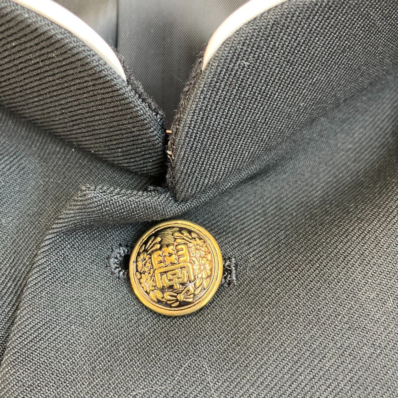 混紡 黒サージラウンド 学生服 上着のみ 学ラン 155 AB N10090 毛50% ポリエステル50% 中学 高校 詰襟 NIKKE Green Mate ホームウォッシャブル襟