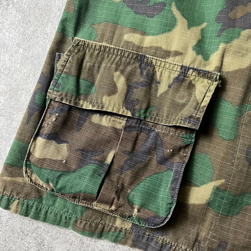 ジャングルファティーグ 3rdノンリップ ERDLリーフ カモ Large 60s 米