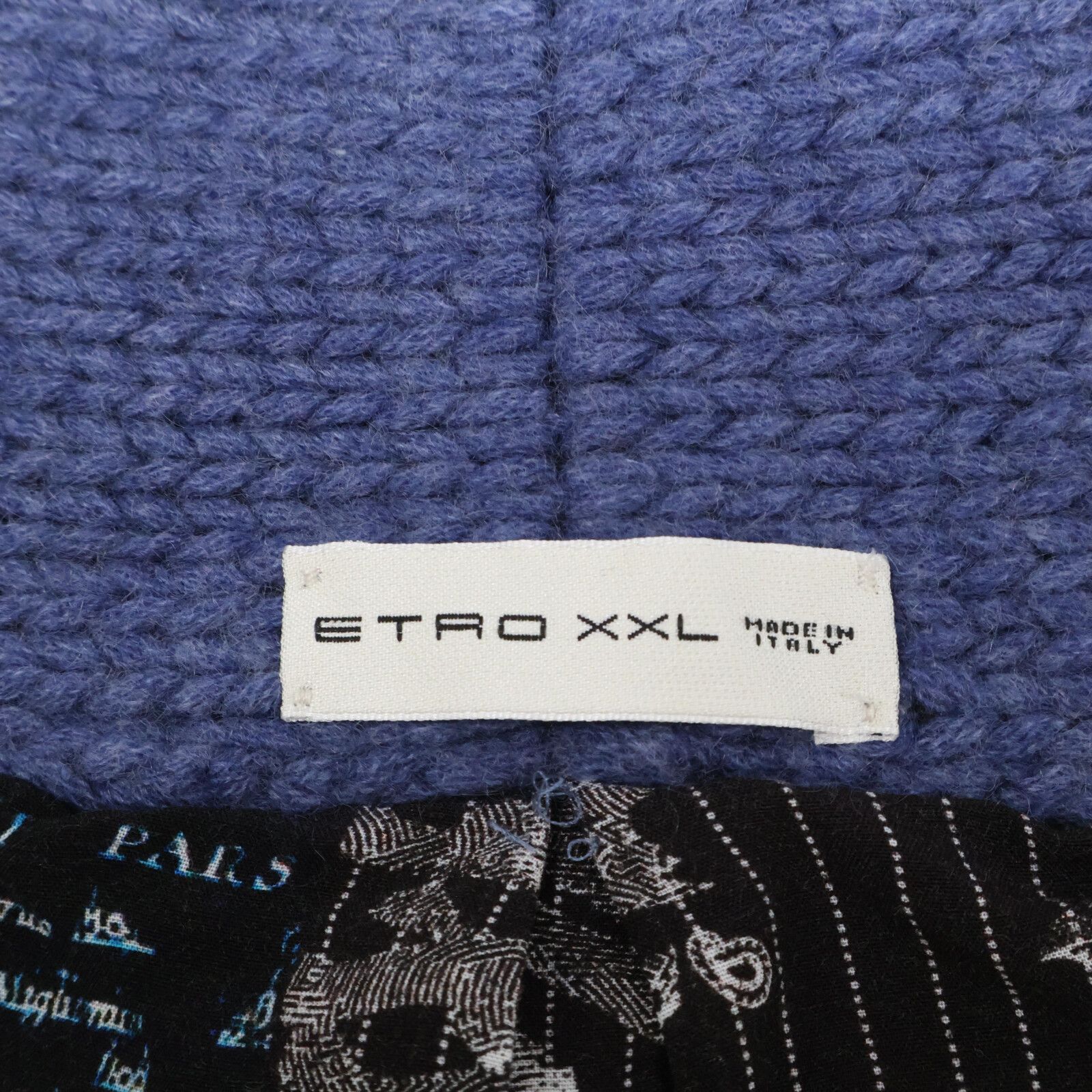 ETRO エトロ ネイビー 裏地総柄 カシミヤ100 ショールカラーカーディガン XXL ETRO エトロ ネイビー 裏地総柄 カシミヤ100 ショールカラーカーディガン XXL