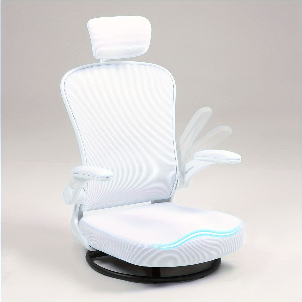 人間工学設計 ゲーミングチェア 通気性メッシュ 360回転 腰部 ヘッドレストサポート付 オフィス 自宅用 ゲームチェア 大人向け モダンデザイン 選べる4色 ホワイト