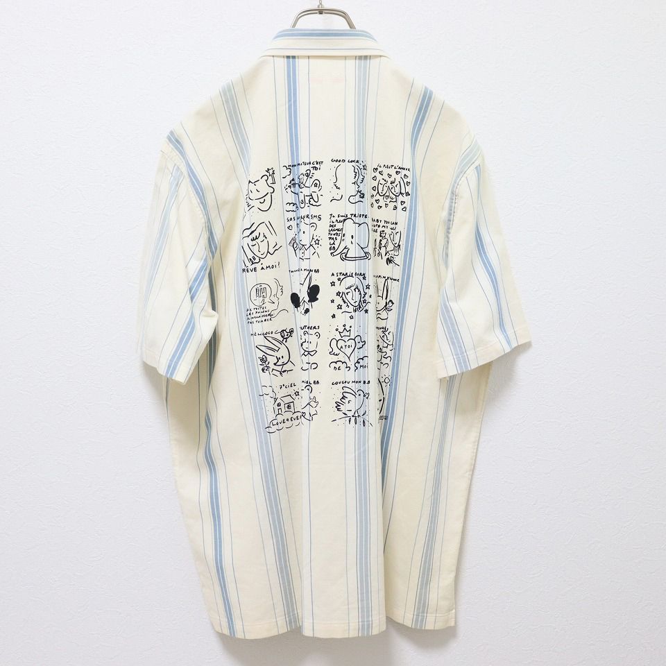 カステルバジャック Castelbajac シャツ ロゴボタン ストライプ