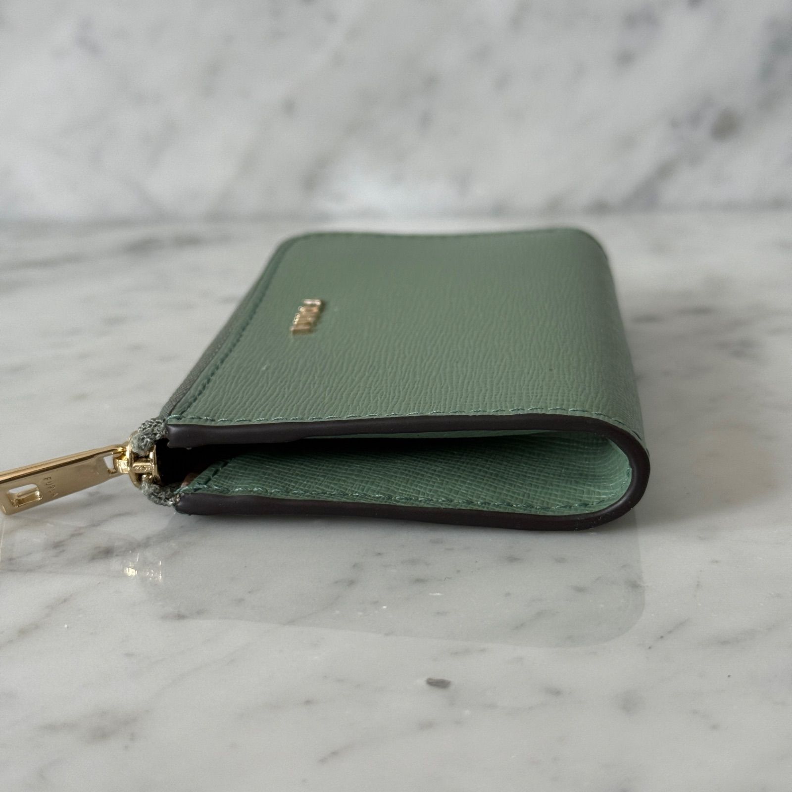 美品 FURLA フルラ コインケース 小銭入れ グリーン 緑 パステルカラー 
