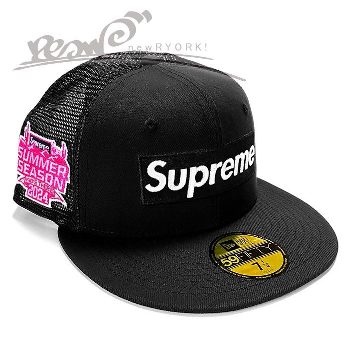 送料無料 メンズ キャップ ブラック Supreme シュプリーム Box