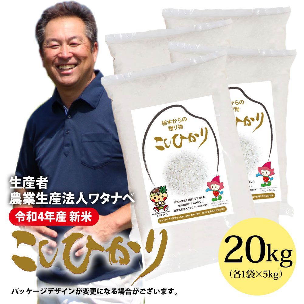 令和4年産20kg『新米☆コシヒカリ』無洗米☆粒ぞろいで美味しいお米