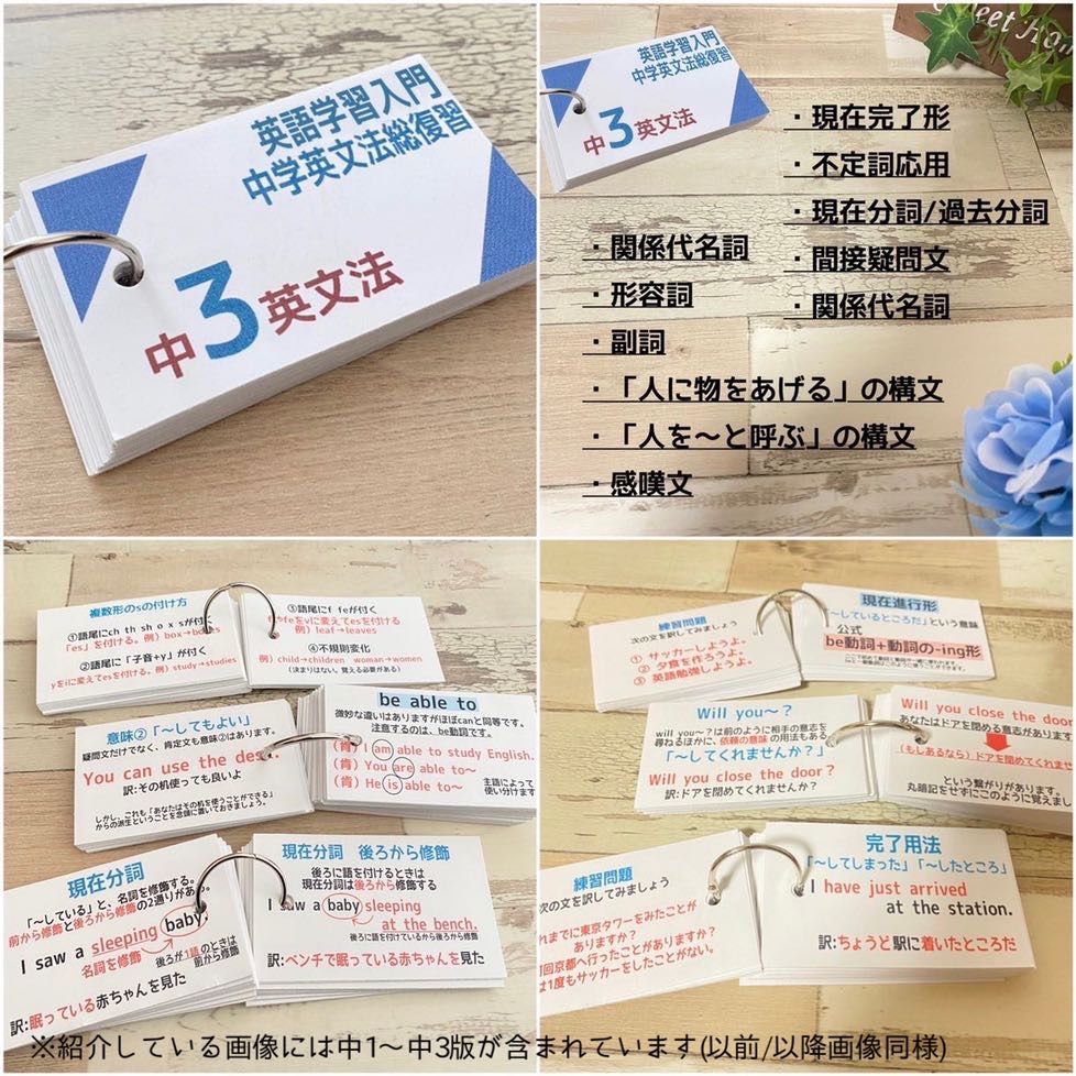 中3英語学習セット 中3英文法＋瞬間和訳カード 高校受験 高校