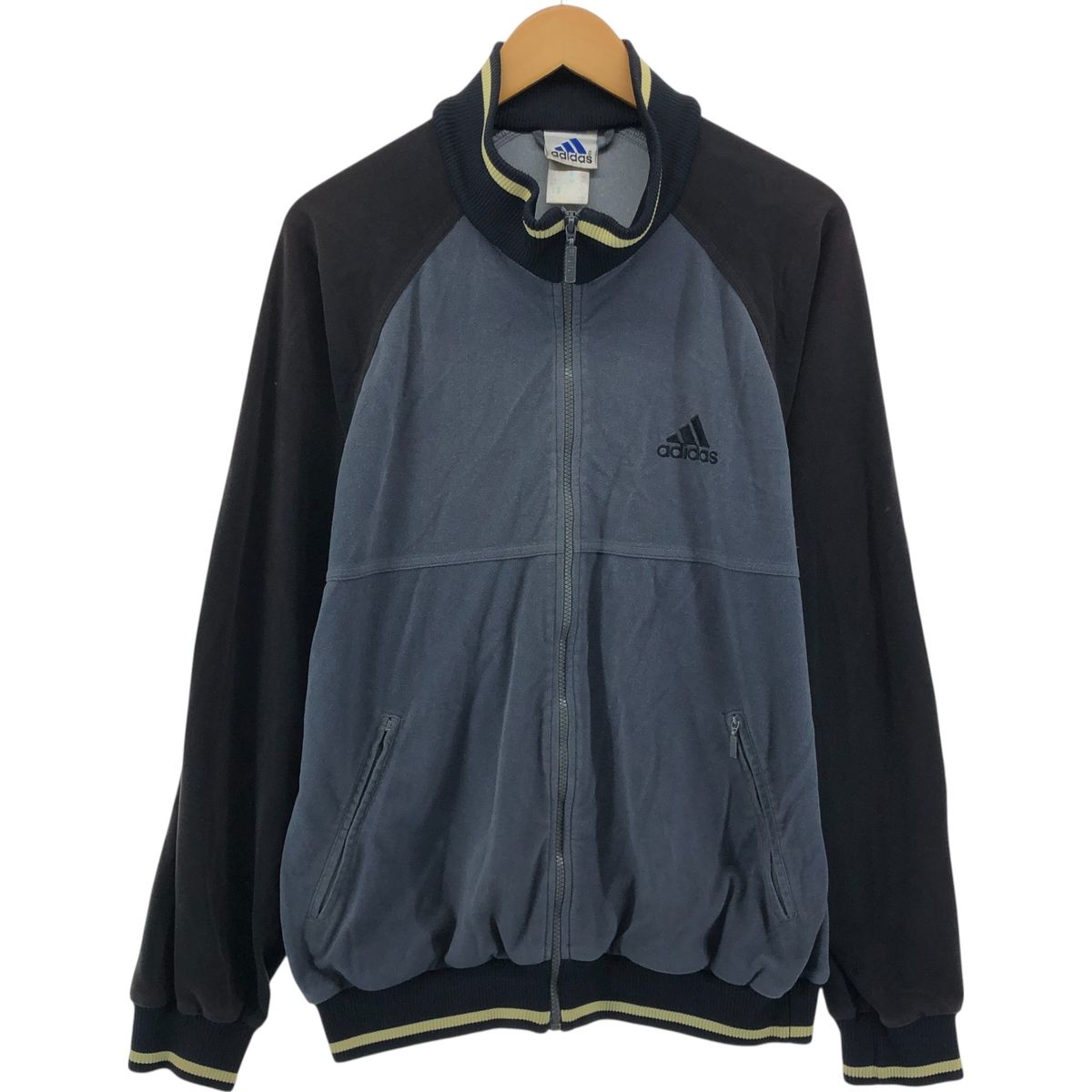 古着 90年代 アディダス adidas バックロゴ ベロアジャージ トラックジャケット メンズL相当 ヴィンテージ|eaa540402