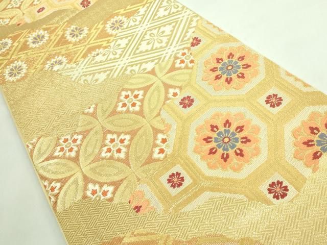 平和屋着物□極上 龍村美術織物 たつむら 六通柄 本袋帯 石畳