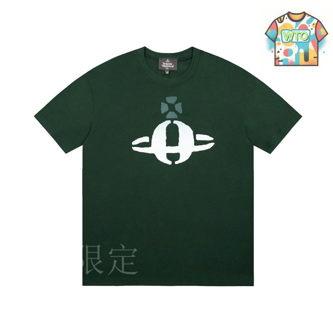Vivienne Westwood ロゴ パターンプリント 半袖 Tシャツ 今日特価】Vivienne Westwood サターンロゴ柄プリント短袖-3