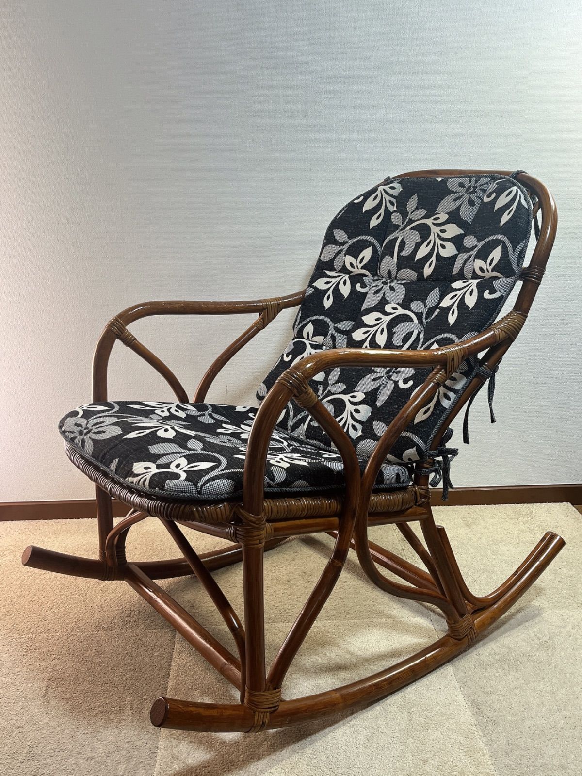 ラタンロッキングチェア 一人がけ 軽量 ソファー リバーシブル ラタン