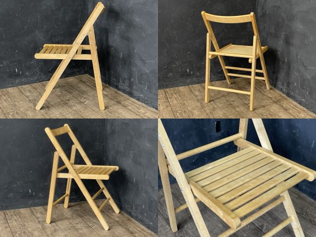 木製チェア 折りたたみ式 3脚セット 計画 MUJI 無印 天然木 バーチ材 椅子 インテリア 家具 430×500×775mm 514111 MARWIL-DEMENAGEMENTS_CH