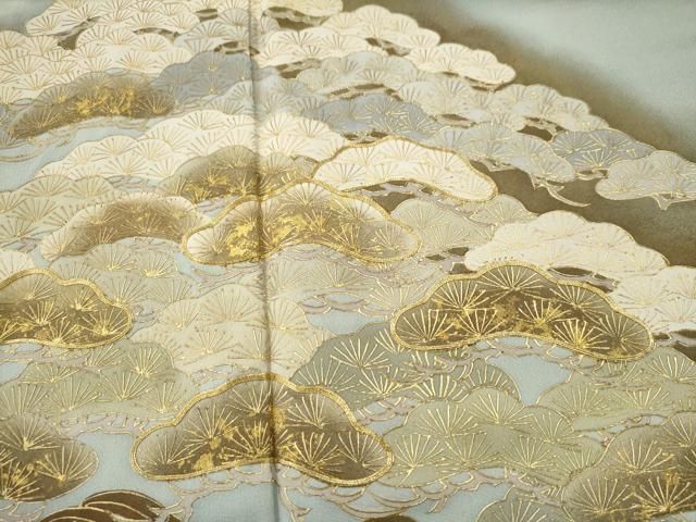 平和屋着物○訪問着 駒刺繍 浜松文 暈し染め 金彩 正絹 逸品