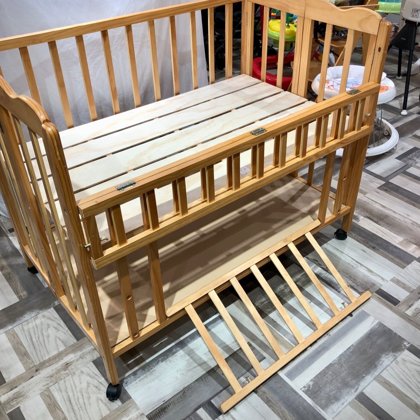 大和屋　折りたたみベビーベットFL　ナチュラル　すのこ　パタン 楽天市場】ベビーベッド パタン2 折りたたみミニベビーベッド pattan