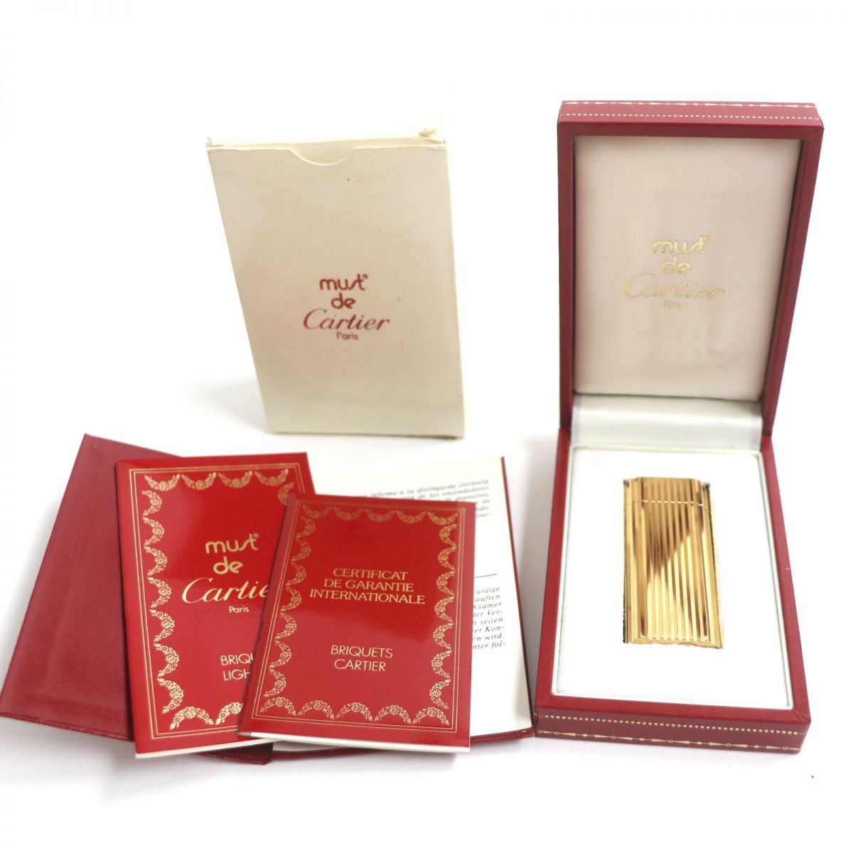 極美品▽Cartier カルティエ オーバル 新型 ストライプ柄 ショート 