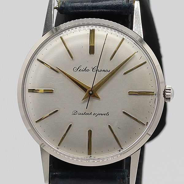SEIKO 稼働 手巻き セイコー クロノス 21石 白系文字盤 メンズ腕時計