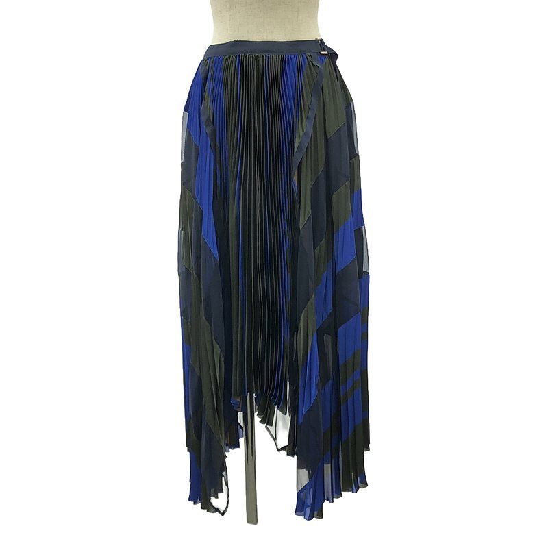 美品】 sacai / サカイ | 異素材 ライン プリーツスカート | 0