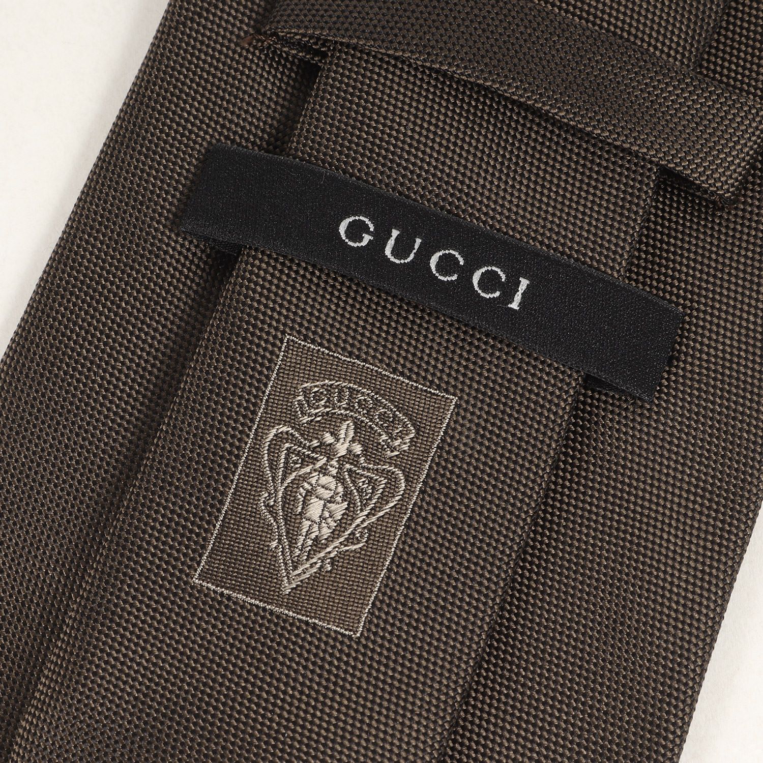 GUCCI グッチ プレーン シルク ネクタイ ブラウン イタリア製 ブランド