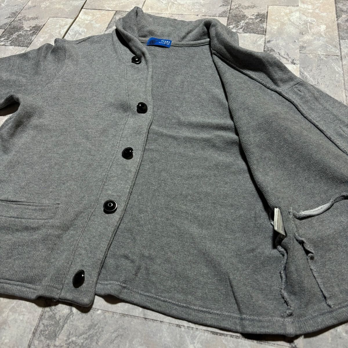 BEAMS ビームス ショールカラーカーディガン コットン ニット セーター 
