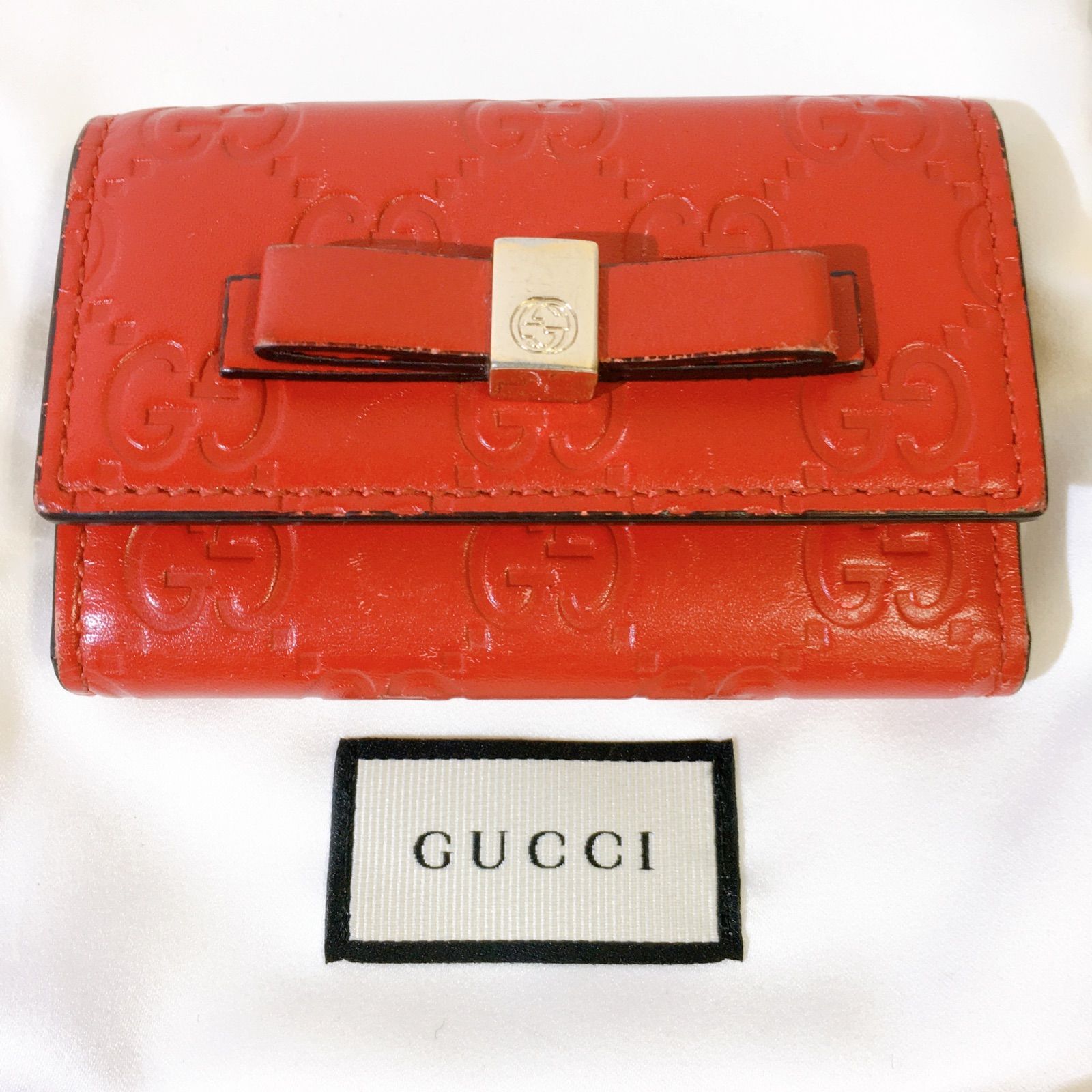【極美品】GUCCI グッチ シマ キーケース 6連 レザー 赤 リボン 楽天市場】GUCCI グッチ グッチシマ GG柄 6連キーケース リボン