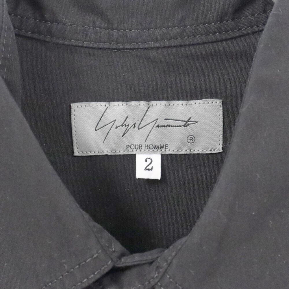 【希少】ヨウジヤマモトプールオム 20AW チェスト切替 チェーンステッチシャツ Yohji Yamamoto POUR HOMME (ヨウジヤマモト プールオム) 20AW