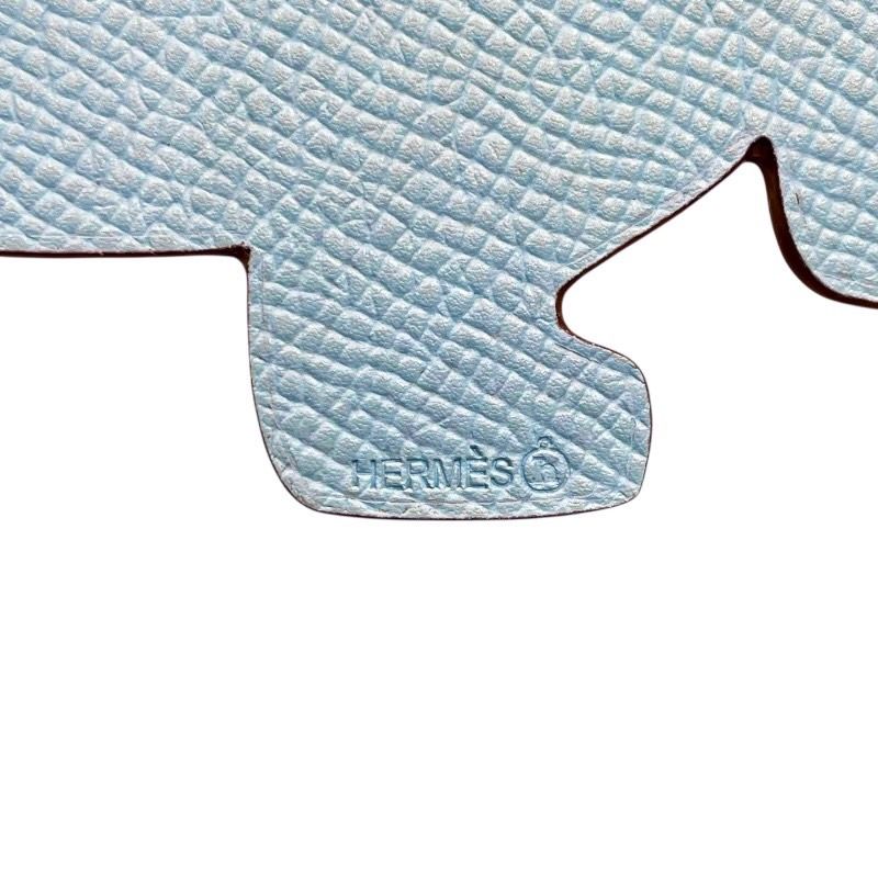 エルメス HERMES プティアッシュタートルGM ブルーアトール×ルージュ  
