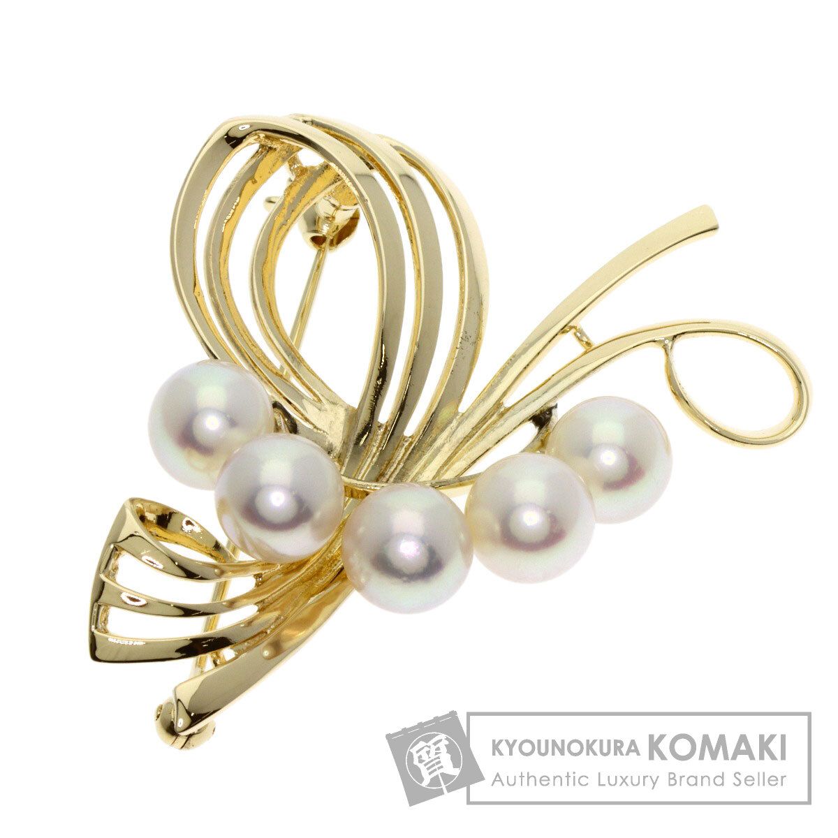 MIKIMOTO ミキモト パール 真珠 ブローチ K14YG レディース