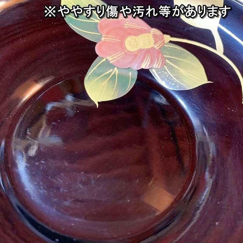 輪島塗　茶托　金粉　蒔絵　椿 輪島塗 茶托 金粉 蒔絵 椿 - メルカリ