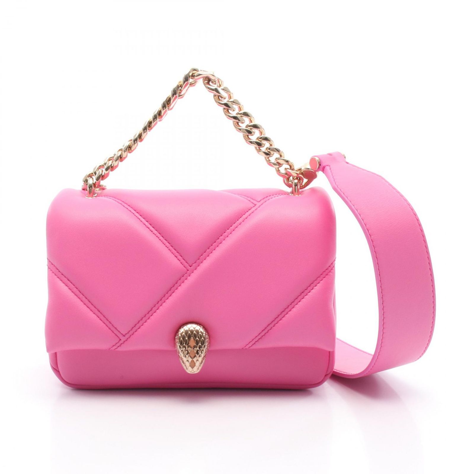 ブルガリ BVLGARI ハンドバッグ セルペンティ カボション ピンク 