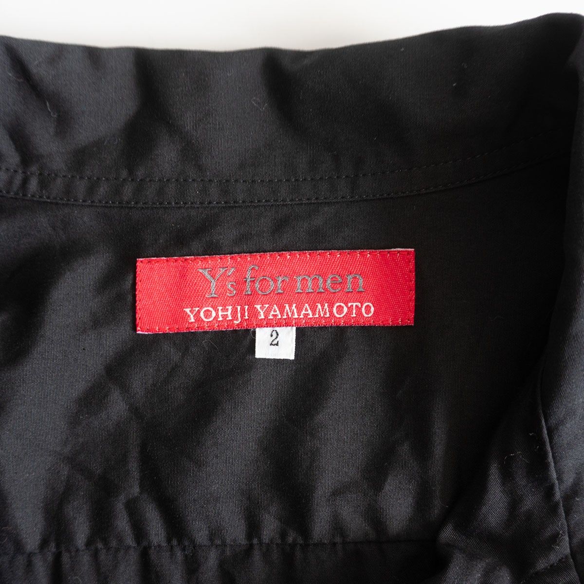 美品/赤タグ】Y's for men【ボウタイ付き オープンカラー シャツ