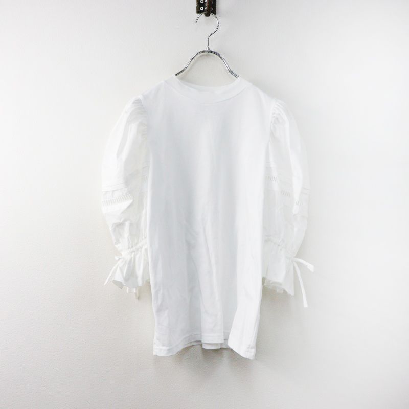 セントセシリア St.cecilia ロリポップ Tシャツ F ホワイト トップス カットソー パフスリーブ ピンタック ギャザー 2400014521146