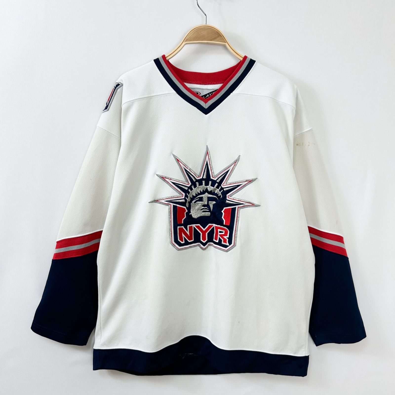 PRO PLAYER プロプレイヤー  NHL ニューヨーク レンジャーズ New York Rangers 長袖 ゲームシャツ ユニフォーム ホッケージャージ アイスホッケー 輸入古着 メンズ【S76-3-VJ2b】