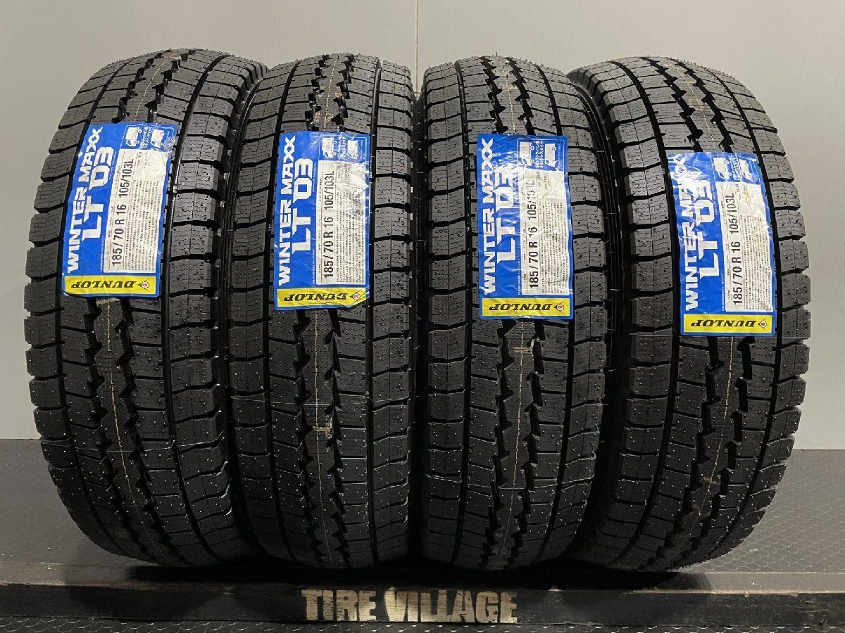 新品 DUNLOP WINTER MAXX LT03 185/70R16 105/103L 16インチ 小型トラック用 スタッドレス 4本 19年製 エルフ タイタン アトラス等(MTB558)